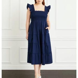 Hill House Ellie Nap Dress Navy Poplin